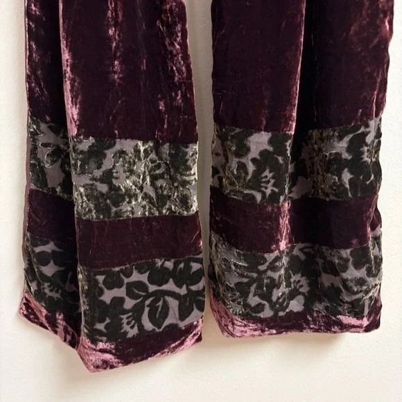Liz Claiborne VTG Silk Blend Velvet Scarf 1997 Whimsigoth Brown Burnout 90s - Picture 2 of 7